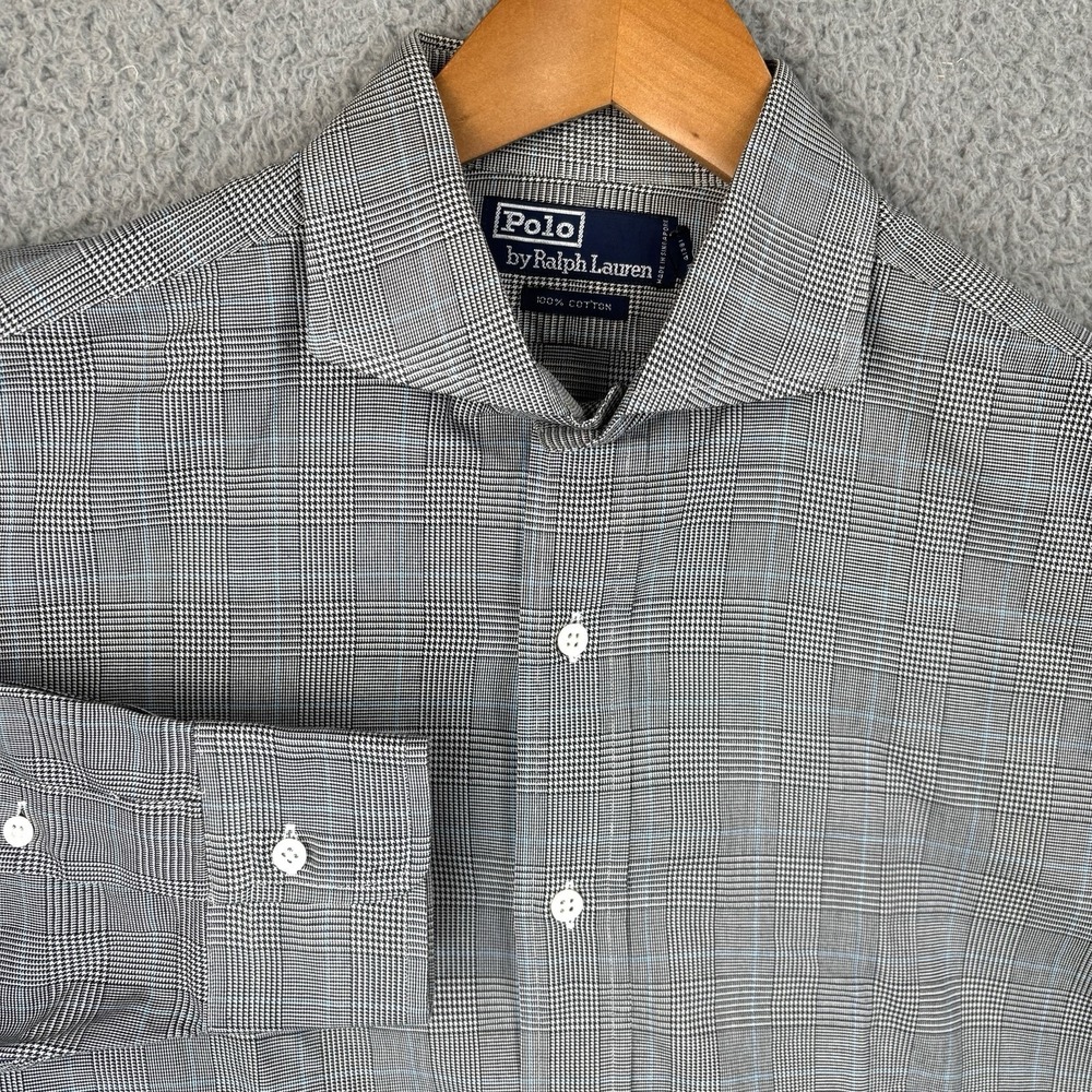 Polo Ralph Lauren Dress Shirt Mens‎ 16/35 Glen Check Windowpane Cotton Button Up
